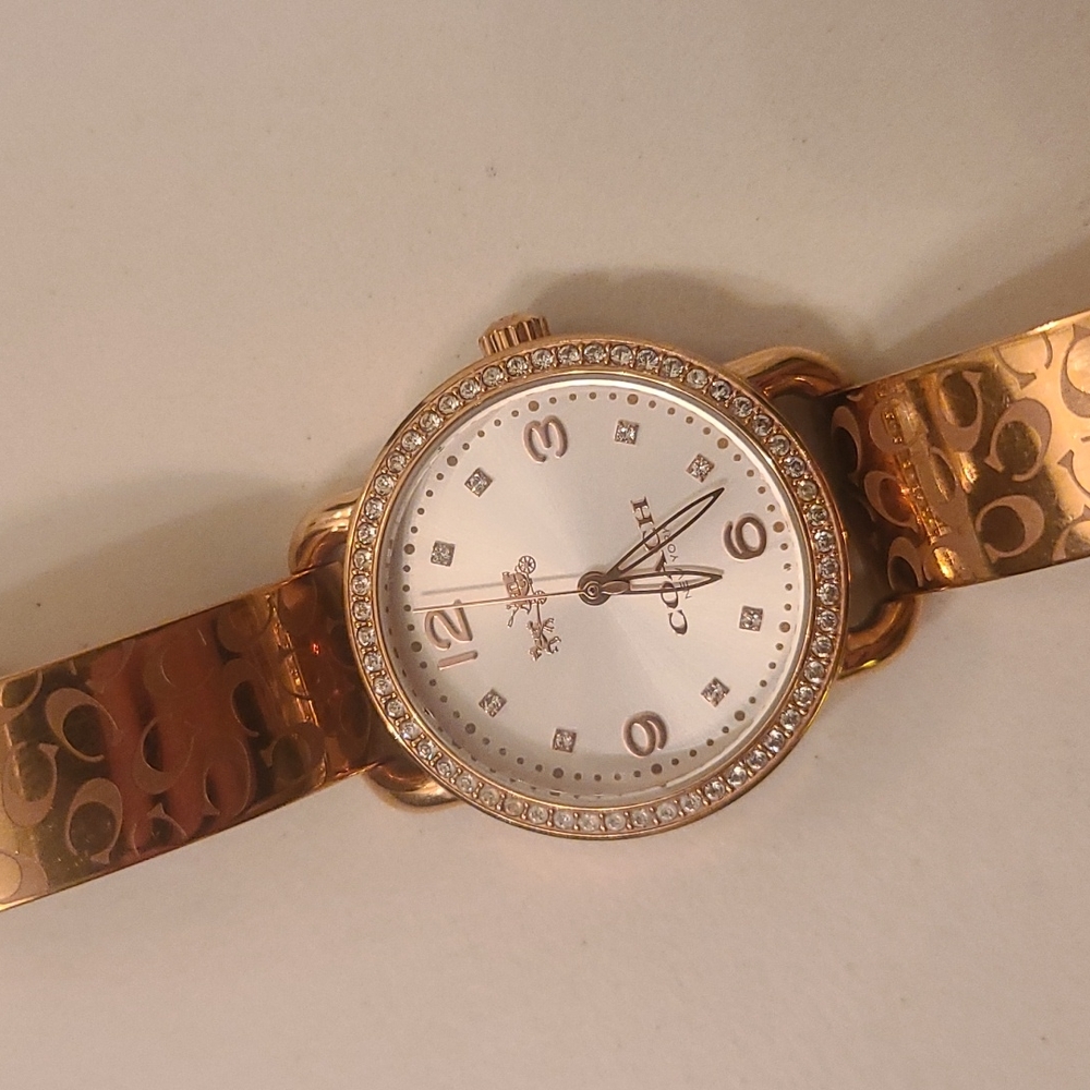 Rose gold Coach watch